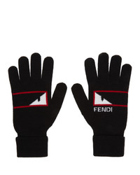 Мужские черные шерстяные перчатки от Fendi