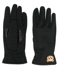 Мужские черные шерстяные перчатки от Moschino