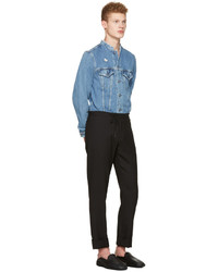 Мужские черные шерстяные спортивные штаны от Maison Margiela