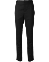 Черные шерстяные узкие брюки от Helmut Lang