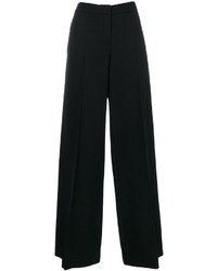 Черные шерстяные широкие брюки от Alexander McQueen