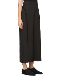 Черные шерстяные широкие брюки от Damir Doma