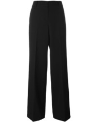 Черные шерстяные широкие брюки от DKNY