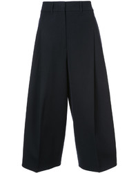 Черные шерстяные широкие брюки от Jil Sander