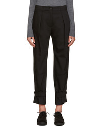 Черные шерстяные широкие брюки от Jil Sander Navy