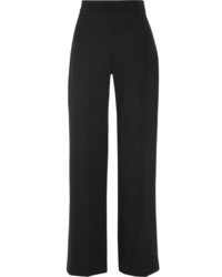 Черные шерстяные широкие брюки от Lela Rose
