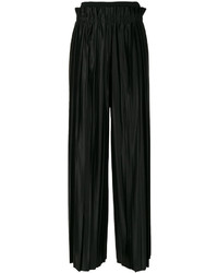 Черные шерстяные широкие брюки от Maison Margiela