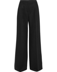 Черные шерстяные широкие брюки от Max Mara