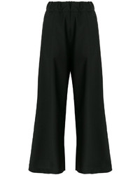 Черные шерстяные широкие брюки от Semi-Couture
