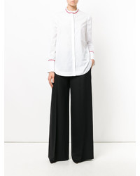 Черные шерстяные широкие брюки от Alexander McQueen