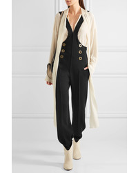 Черные шерстяные штаны-комбинезон от Chloé
