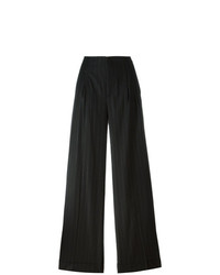 Черные широкие брюки в вертикальную полоску от Etro