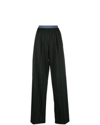 Черные широкие брюки в вертикальную полоску от Marco De Vincenzo