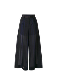Черные широкие брюки в вертикальную полоску от Sacai
