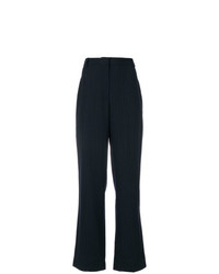 Черные широкие брюки в вертикальную полоску от Versace Vintage