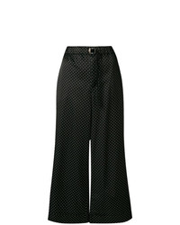 Черные широкие брюки в горошек от Cabane De Zucca