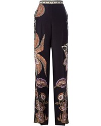Черные широкие брюки с "огурцами" от Etro