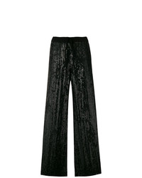 Черные широкие брюки с пайетками от P.A.R.O.S.H.