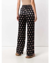 Черные широкие брюки с принтом от Markus Lupfer