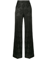 Черные широкие брюки с принтом от Etro