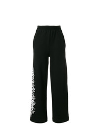 Черные широкие брюки с принтом от Off-White