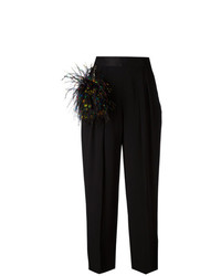 Черные широкие брюки с украшением от Christopher Kane