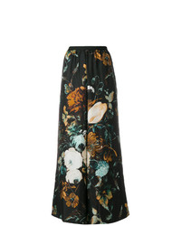 Черные широкие брюки с цветочным принтом от Antonio Marras
