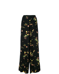 Черные широкие брюки с цветочным принтом от Antonio Marras