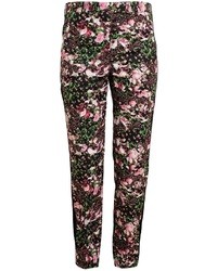 Черные широкие брюки с цветочным принтом от Givenchy
