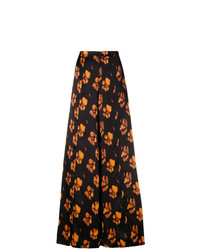 Черные широкие брюки с цветочным принтом от L'Autre Chose