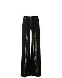 Черные широкие брюки с цветочным принтом от Off-White