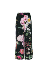Черные широкие брюки с цветочным принтом от P.A.R.O.S.H.
