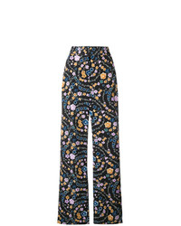 Черные широкие брюки с цветочным принтом от See by Chloe