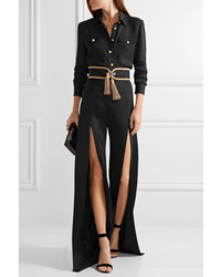 Черные широкие брюки от Balmain