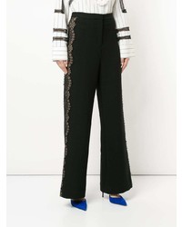 Черные широкие брюки от Self-Portrait