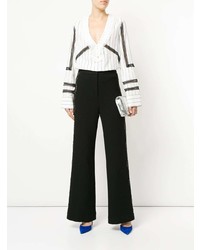 Черные широкие брюки от Self-Portrait