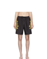 Черные шорты для плавания с принтом от Versace Underwear