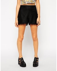 Женские черные шорты крючком от Reclaimed Vintage