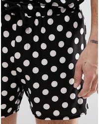 Мужские черные шорты с принтом от Reclaimed Vintage