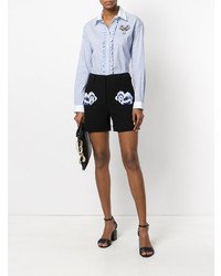 Женские черные шорты с цветочным принтом от Markus Lupfer