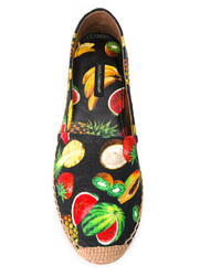 Женские черные эспадрильи с принтом от Dolce & Gabbana