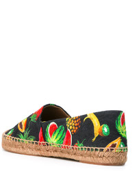 Женские черные эспадрильи с принтом от Dolce & Gabbana