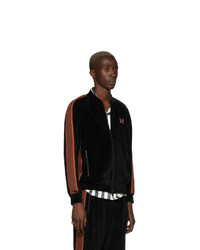 Мужской черный бархатный бомбер от Needles