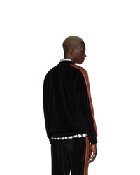 Мужской черный бархатный бомбер от Needles