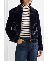 Женский черный бархатный бомбер от See by Chloe