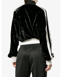 Женский черный бархатный бомбер от Off-White