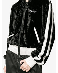 Женский черный бархатный бомбер от Off-White