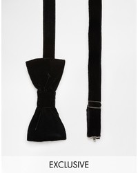 Мужской черный бархатный галстук-бабочка от Reclaimed Vintage