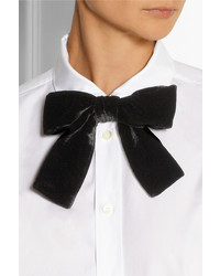 Женский черный бархатный галстук-бабочка от Saint Laurent