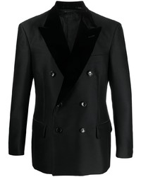 Мужской черный бархатный двубортный пиджак от Tom Ford